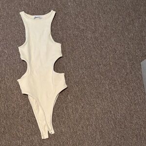 Zara Cream cut out Bodysuit